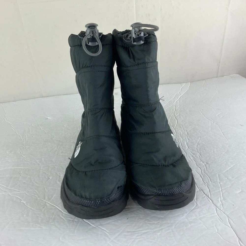 The North Face Nuptse‎ Padded Winter Boots Boys Sz 2 Black Insulated Snow Puffer